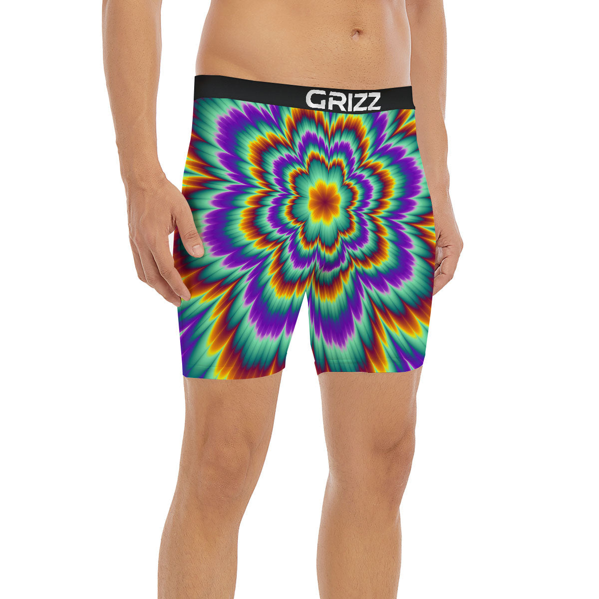 Illusion Optical Explosion Psychedelic Boxer Briefs-grizzshop