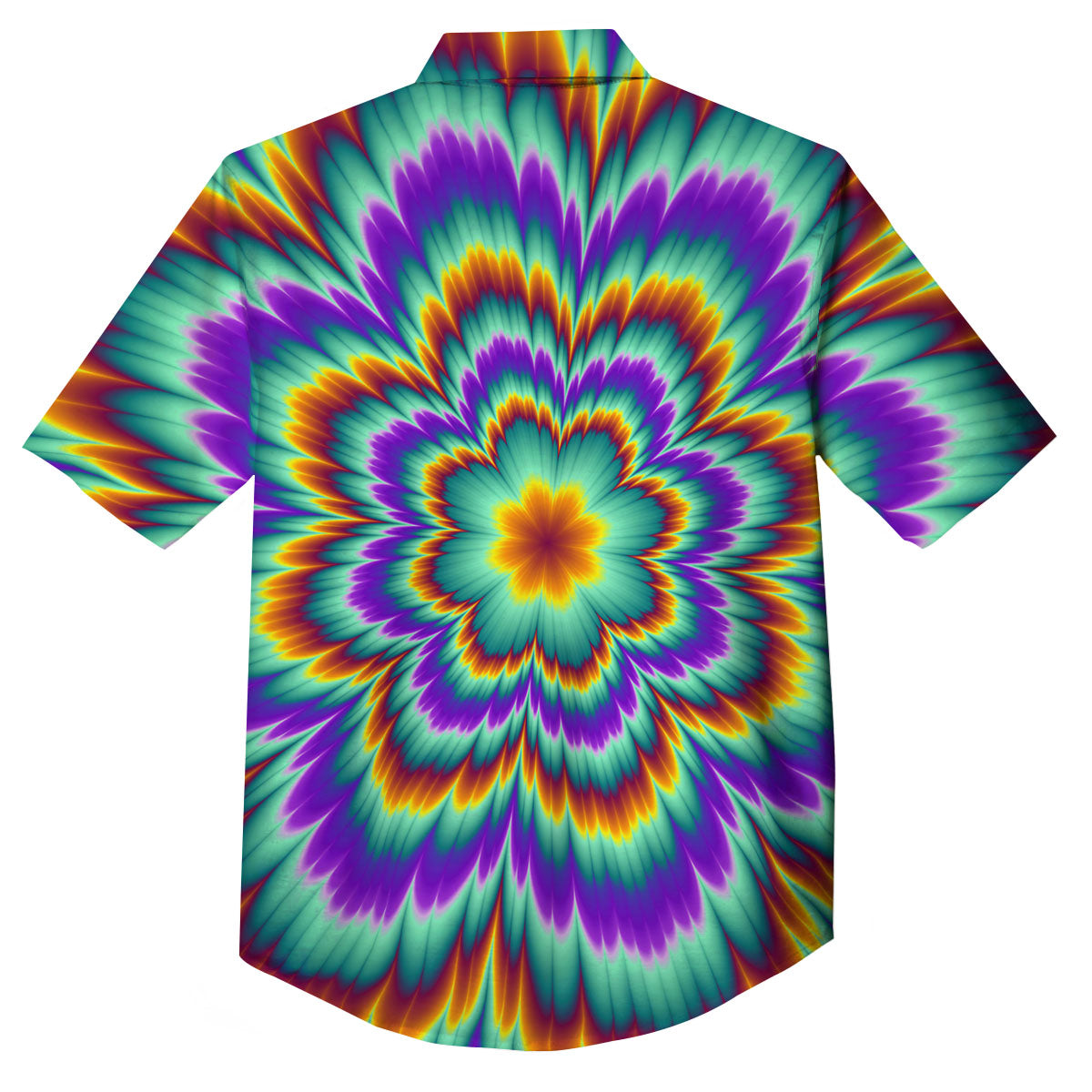 Illusion Optical Explosion Psychedelic Button Up Shirt-grizzshop