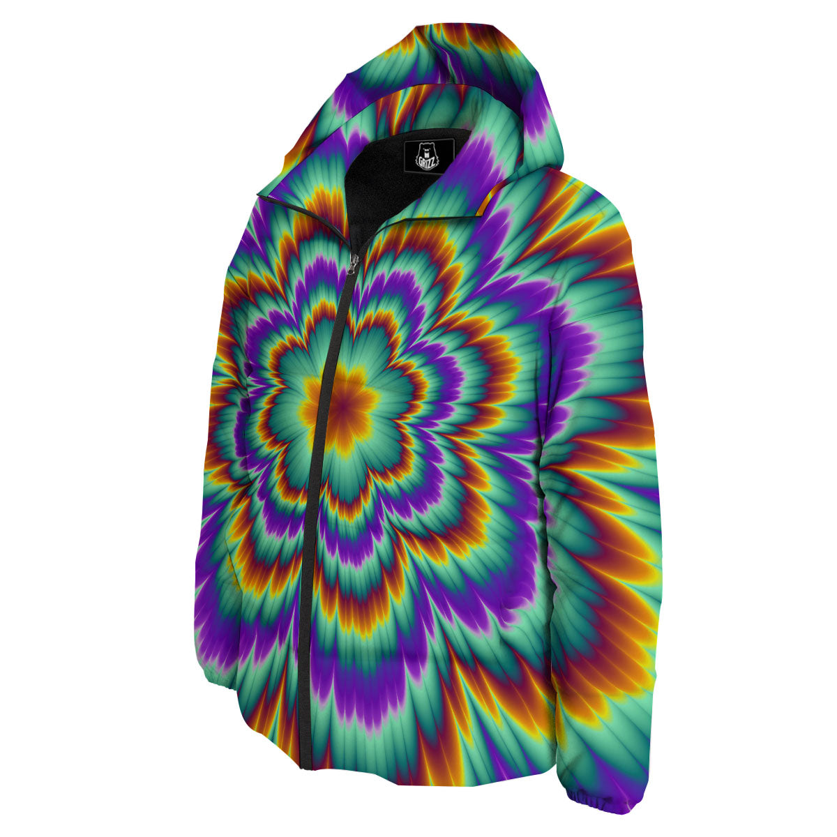 Illusion Optical Explosion Psychedelic Down Jacket-grizzshop