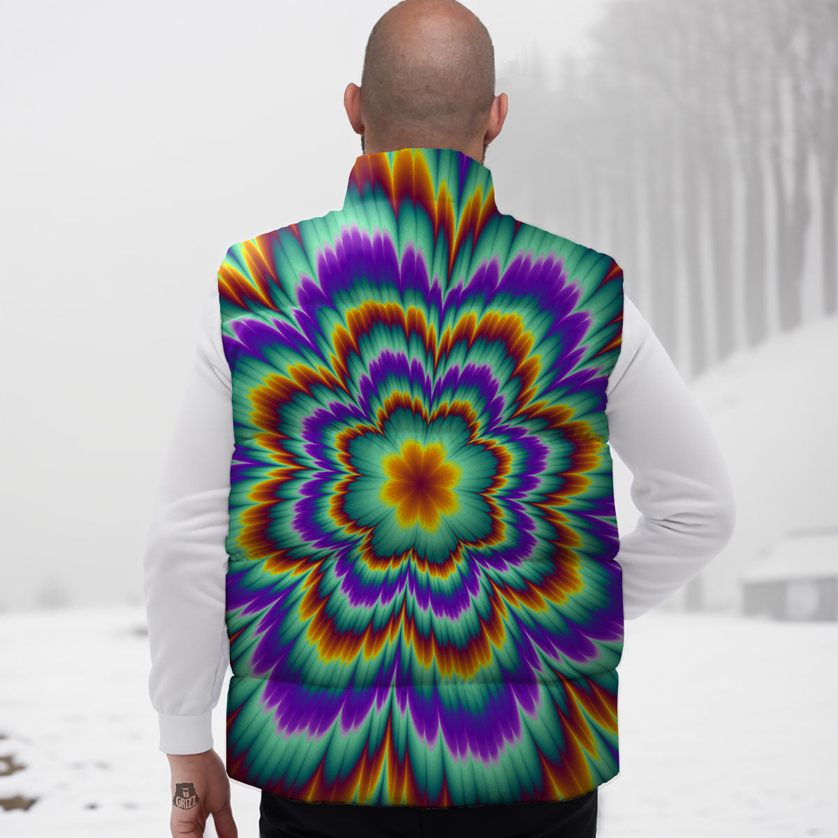 Illusion Optical Explosion Psychedelic Down Vest