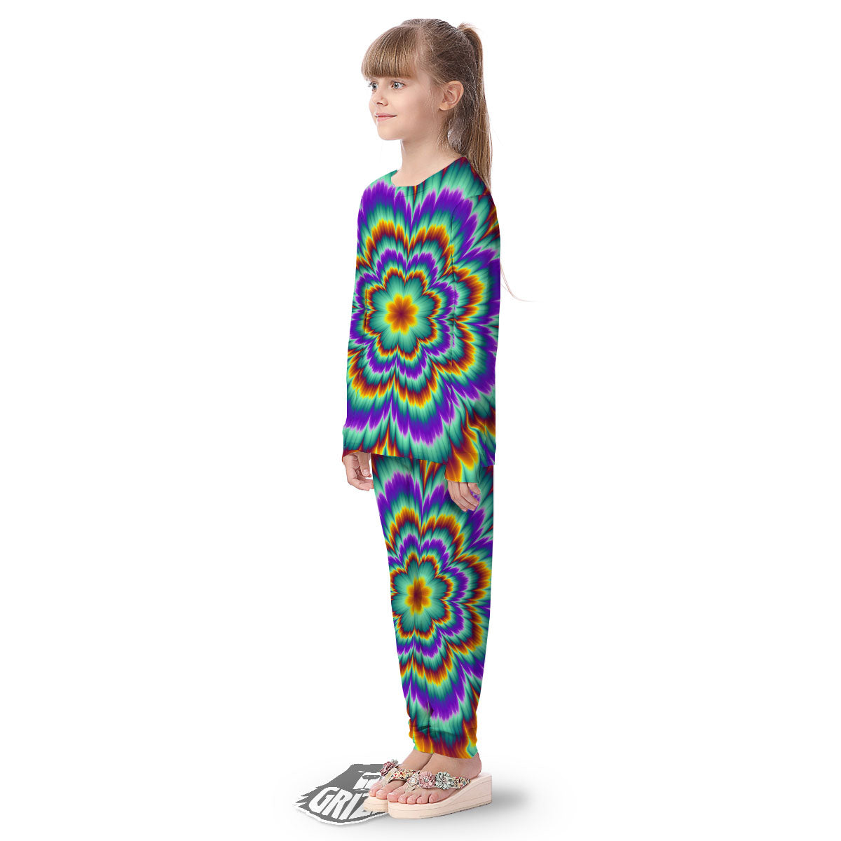Illusion Optical Explosion Psychedelic Kid's Pajamas-grizzshop