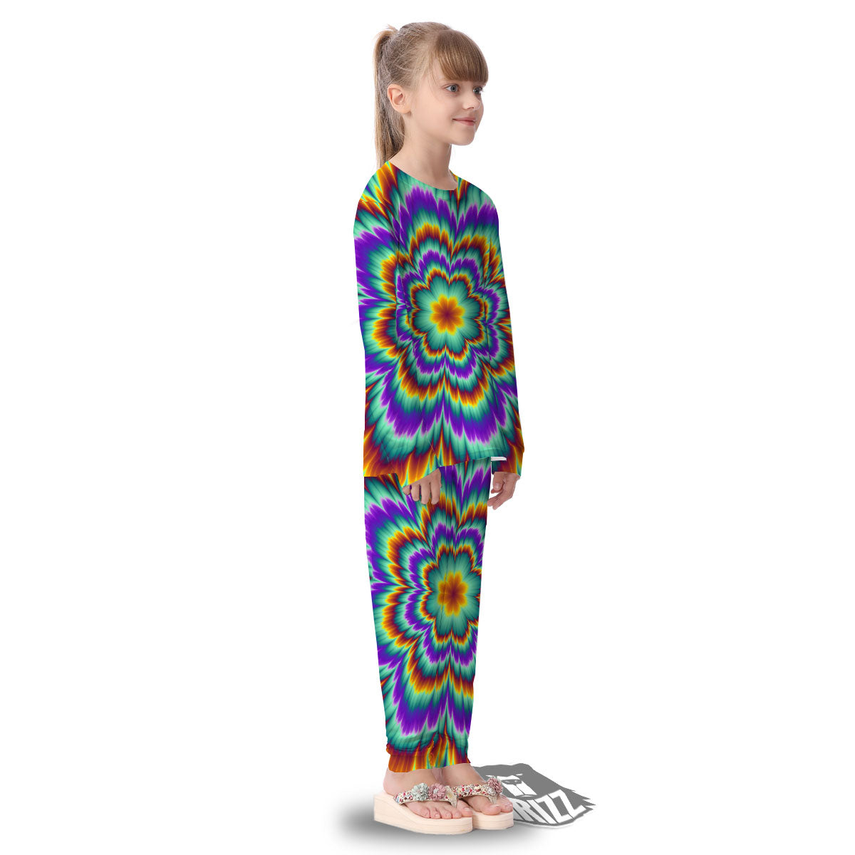 Illusion Optical Explosion Psychedelic Kid's Pajamas-grizzshop