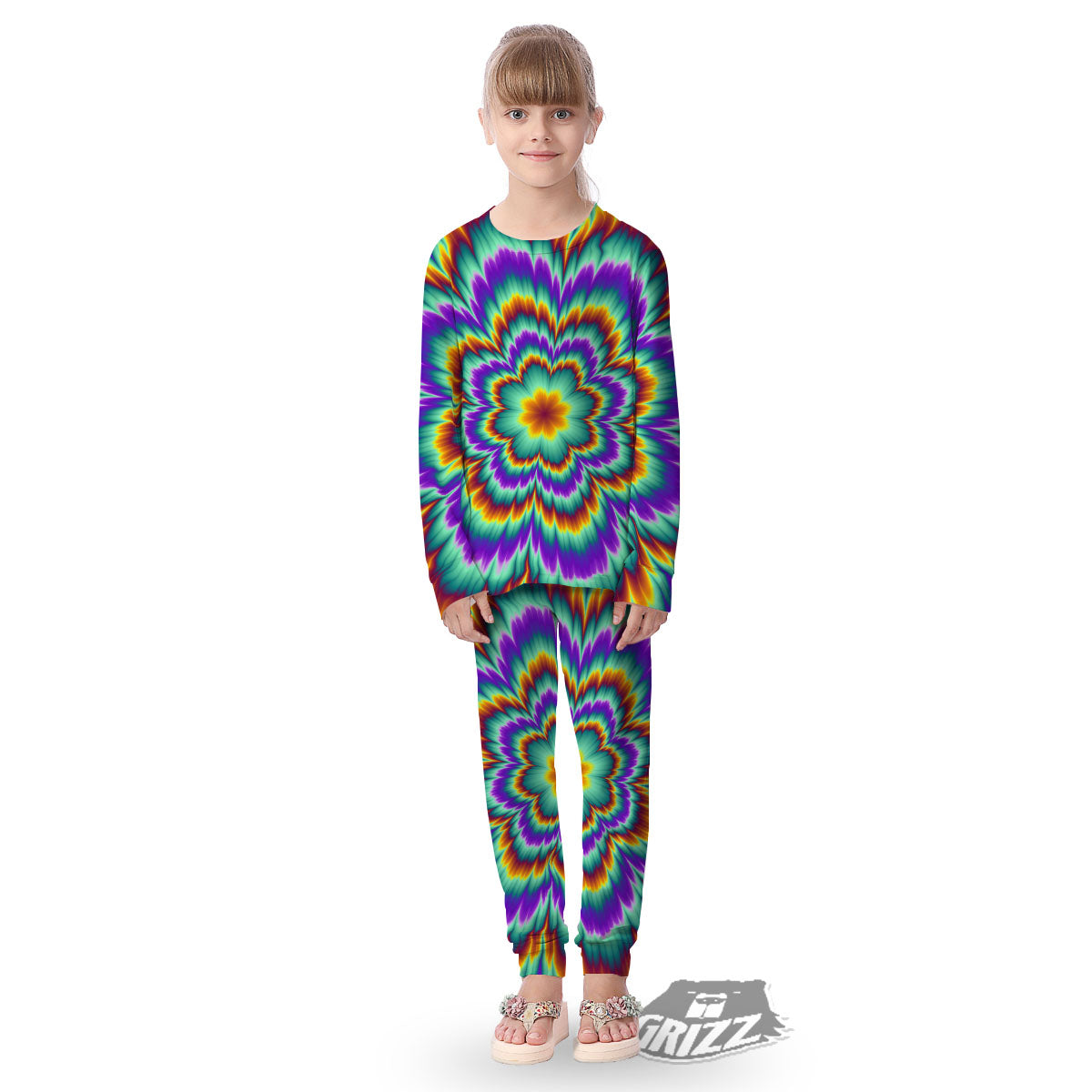 Illusion Optical Explosion Psychedelic Kid's Pajamas-grizzshop