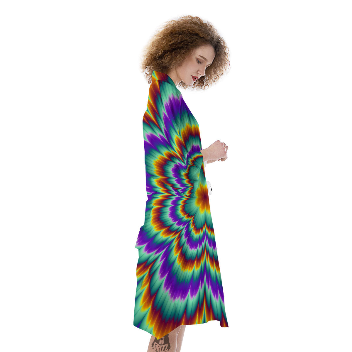 Illusion Optical Explosion Psychedelic Kimono-grizzshop
