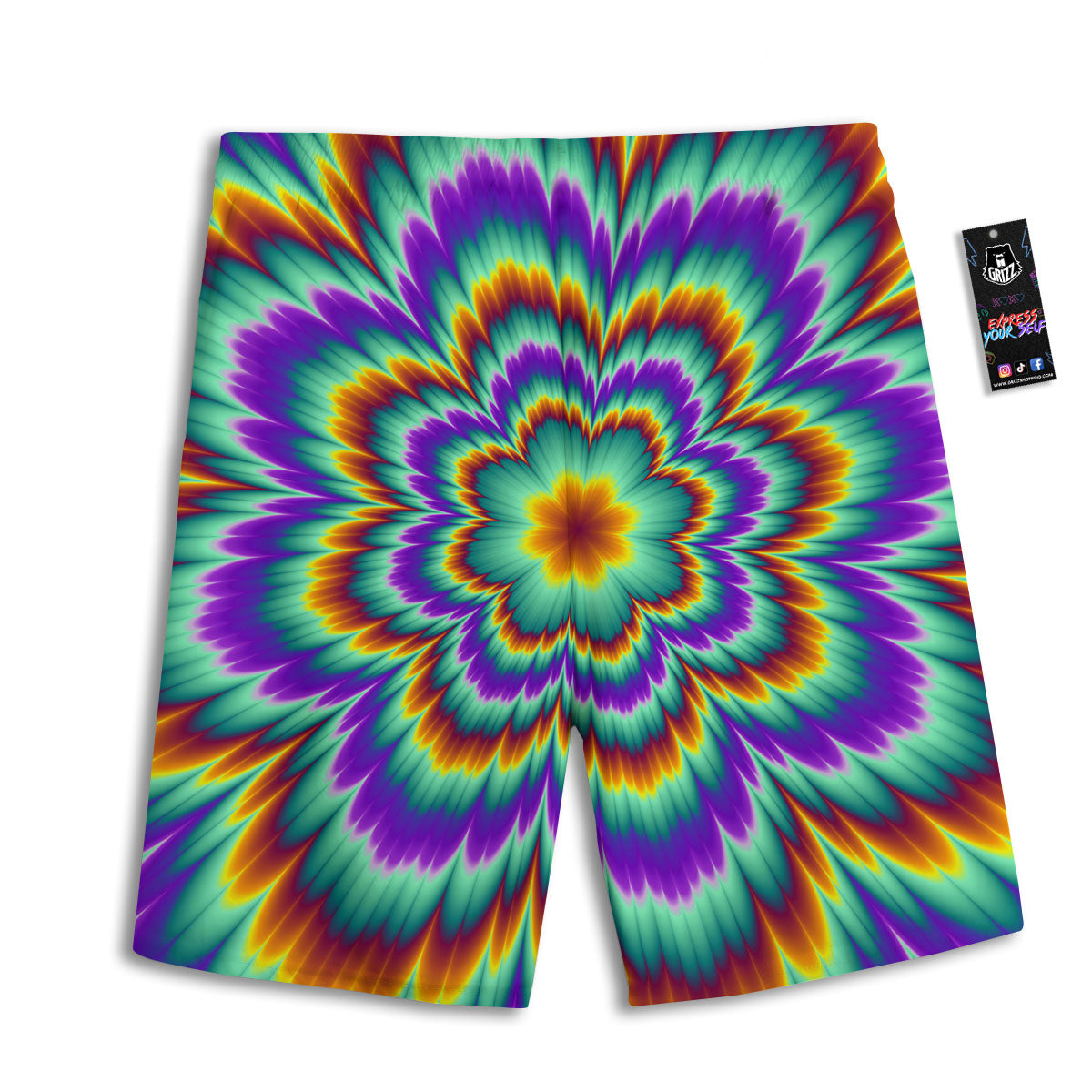 Illusion Optical Explosion Psychedelic Men's Athletic Shorts
