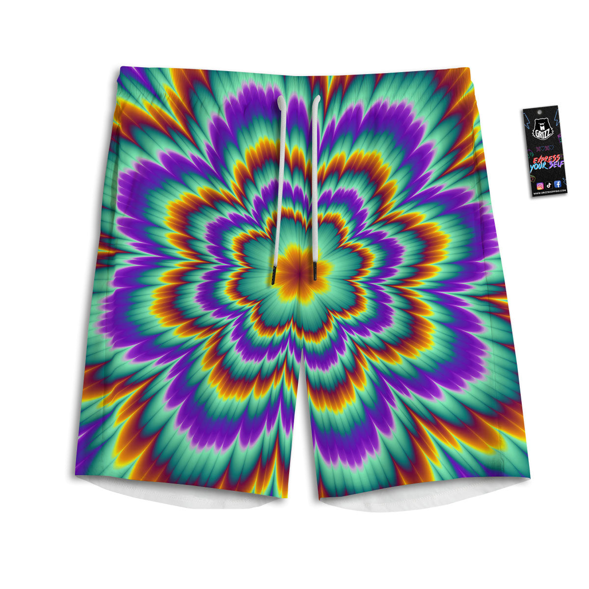 Illusion Optical Explosion Psychedelic Men's Athletic Shorts