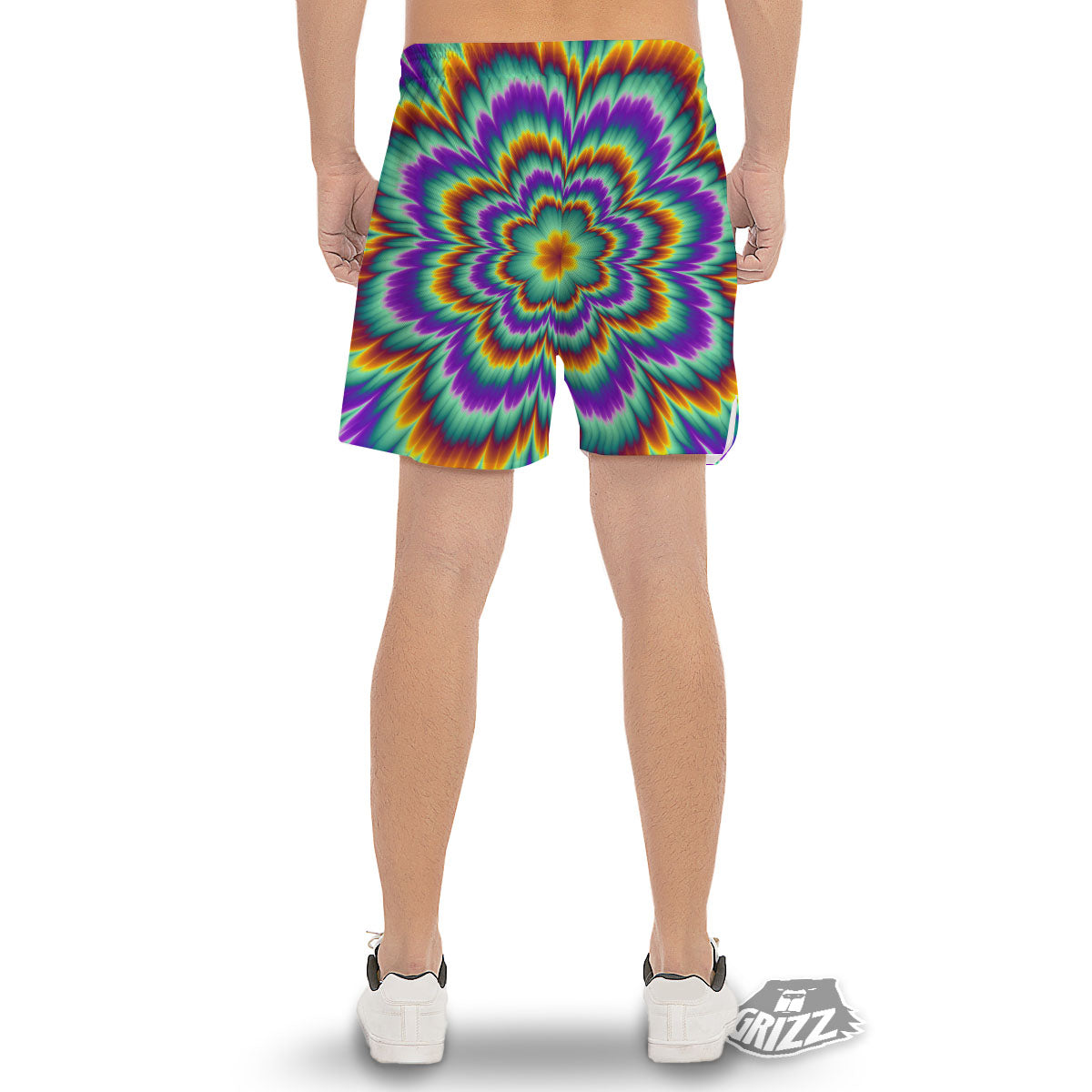 Illusion Optical Explosion Psychedelic Men's Gym Shorts-grizzshop