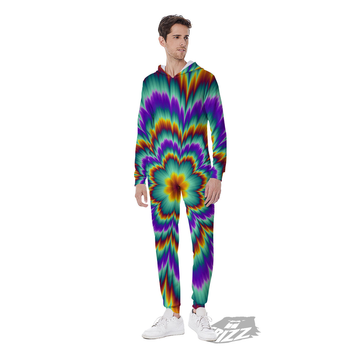 Illusion Optical Explosion Psychedelic Men's Jumpsuit-grizzshop