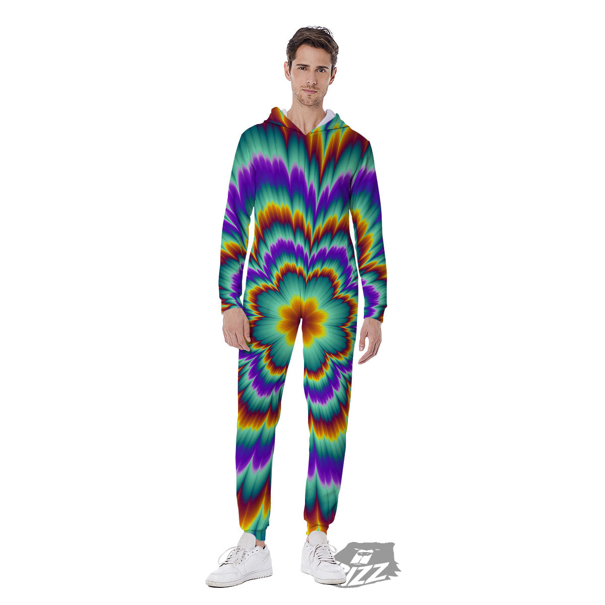 Illusion Optical Explosion Psychedelic Men's Jumpsuit-grizzshop