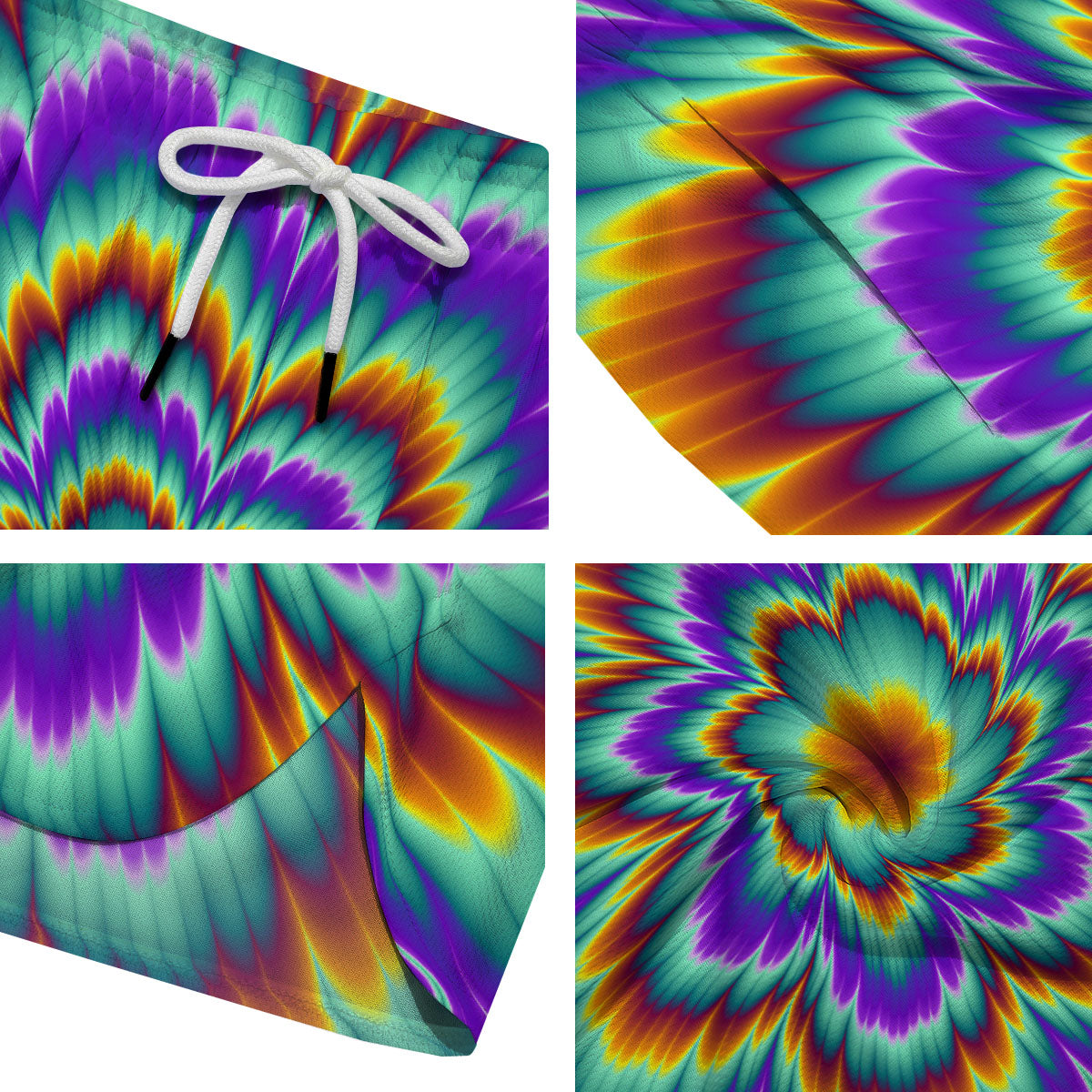 Illusion Optical Explosion Psychedelic Men's Running Shorts-grizzshop