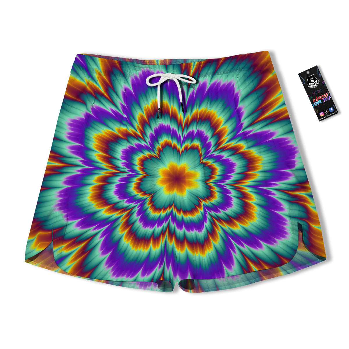 Illusion Optical Explosion Psychedelic Men's Running Shorts-grizzshop