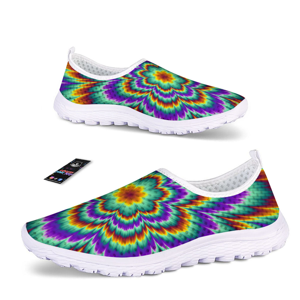 Illusion Optical Explosion Psychedelic Nurse Shoes-grizzshop