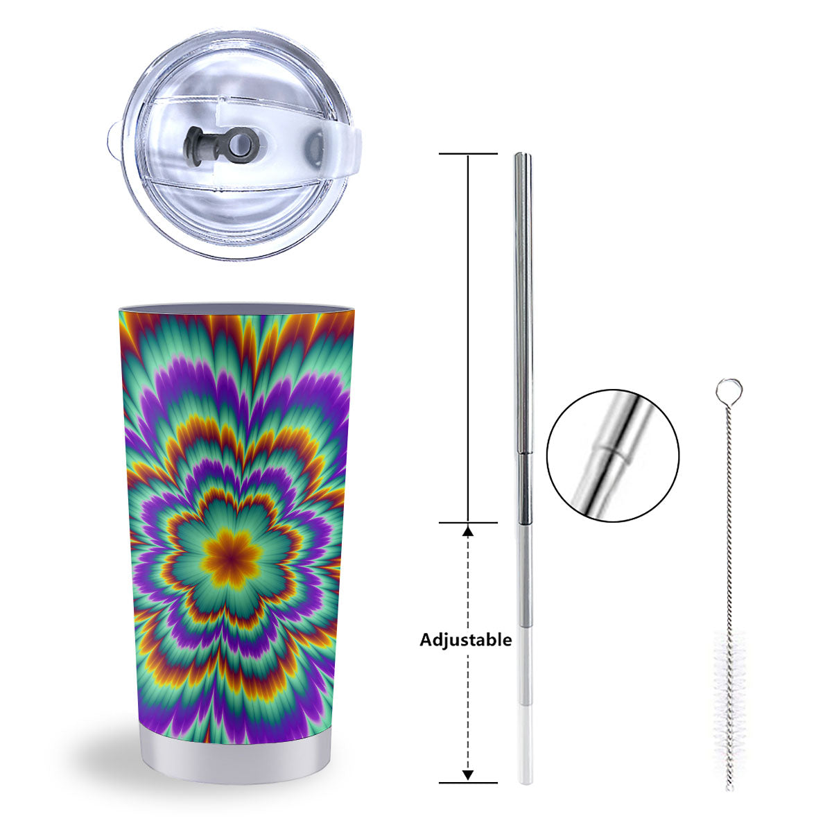 Illusion Optical Explosion Psychedelic Tumbler-grizzshop