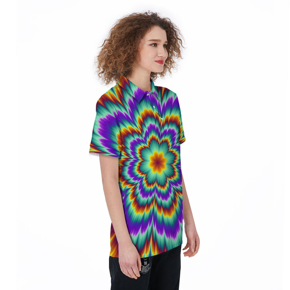 Illusion Optical Explosion Psychedelic Women's Golf Shirts-grizzshop