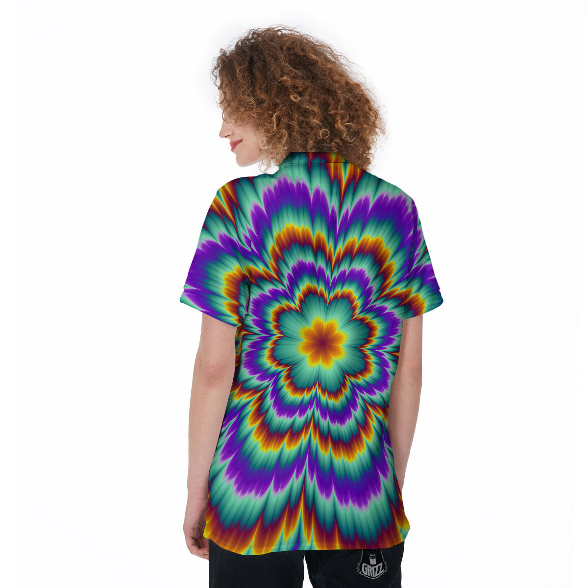 Illusion Optical Explosion Psychedelic Women's Golf Shirts-grizzshop