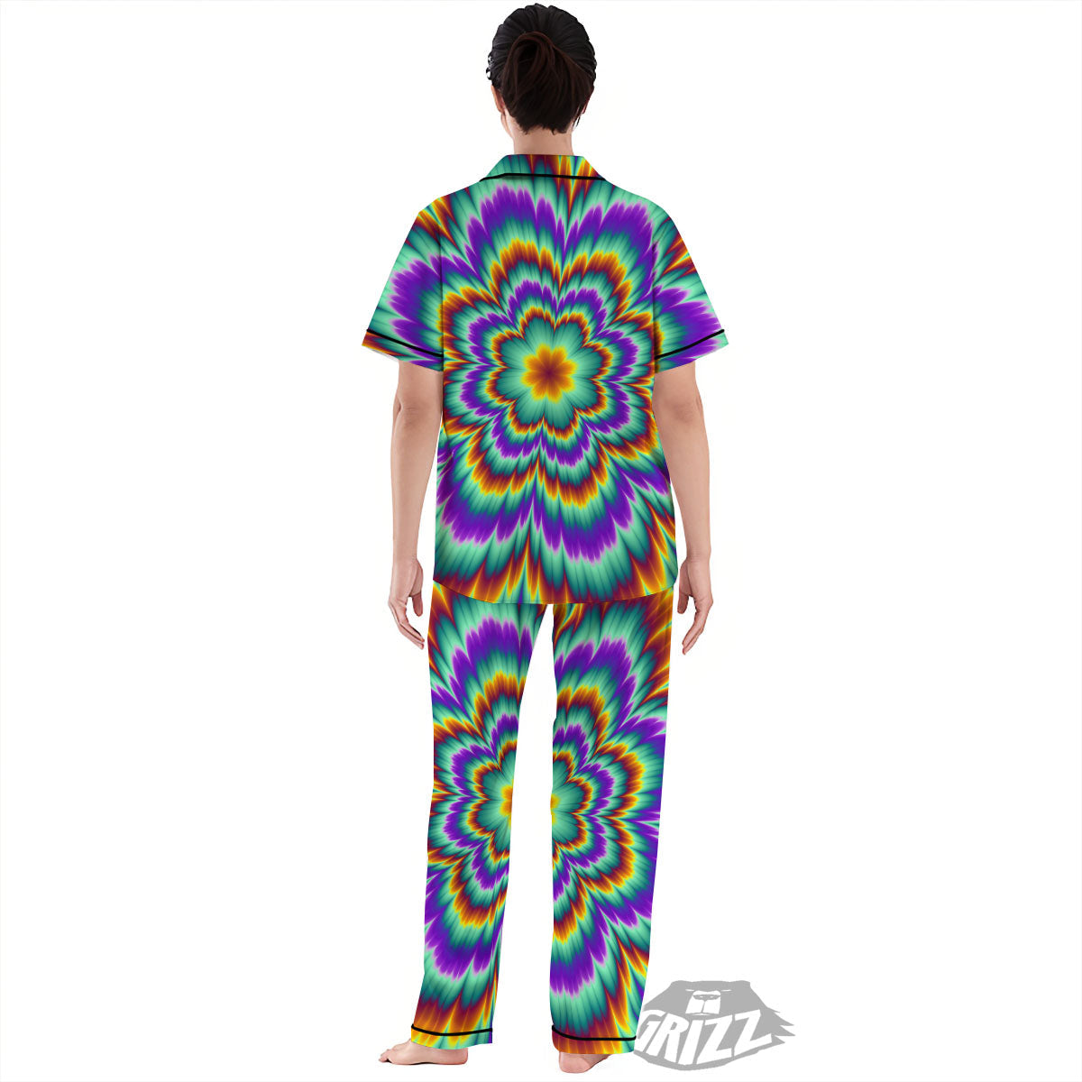 Illusion Optical Explosion Psychedelic Women's Pajamas Set-grizzshop