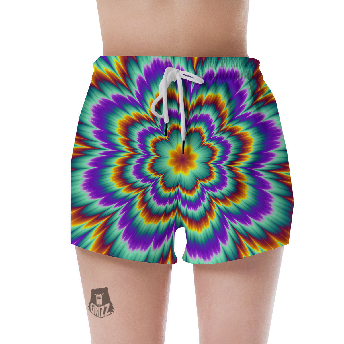 Illusion Optical Explosion Psychedelic Women's Shorts-grizzshop