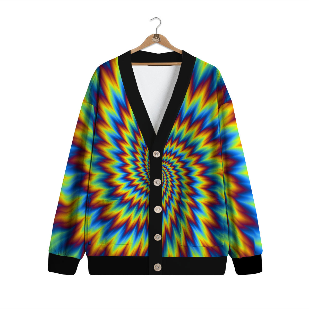 Illusion Optical Psychedelic Expansion Cardigan-grizzshop