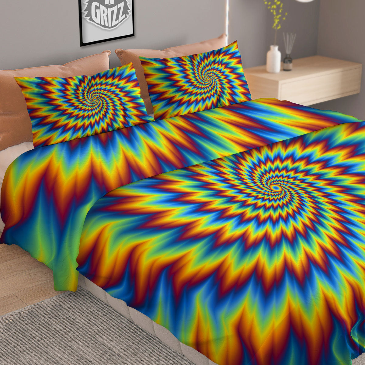 Howling Wolves And Tree Of Life Print Duvet Cover Bedding Set