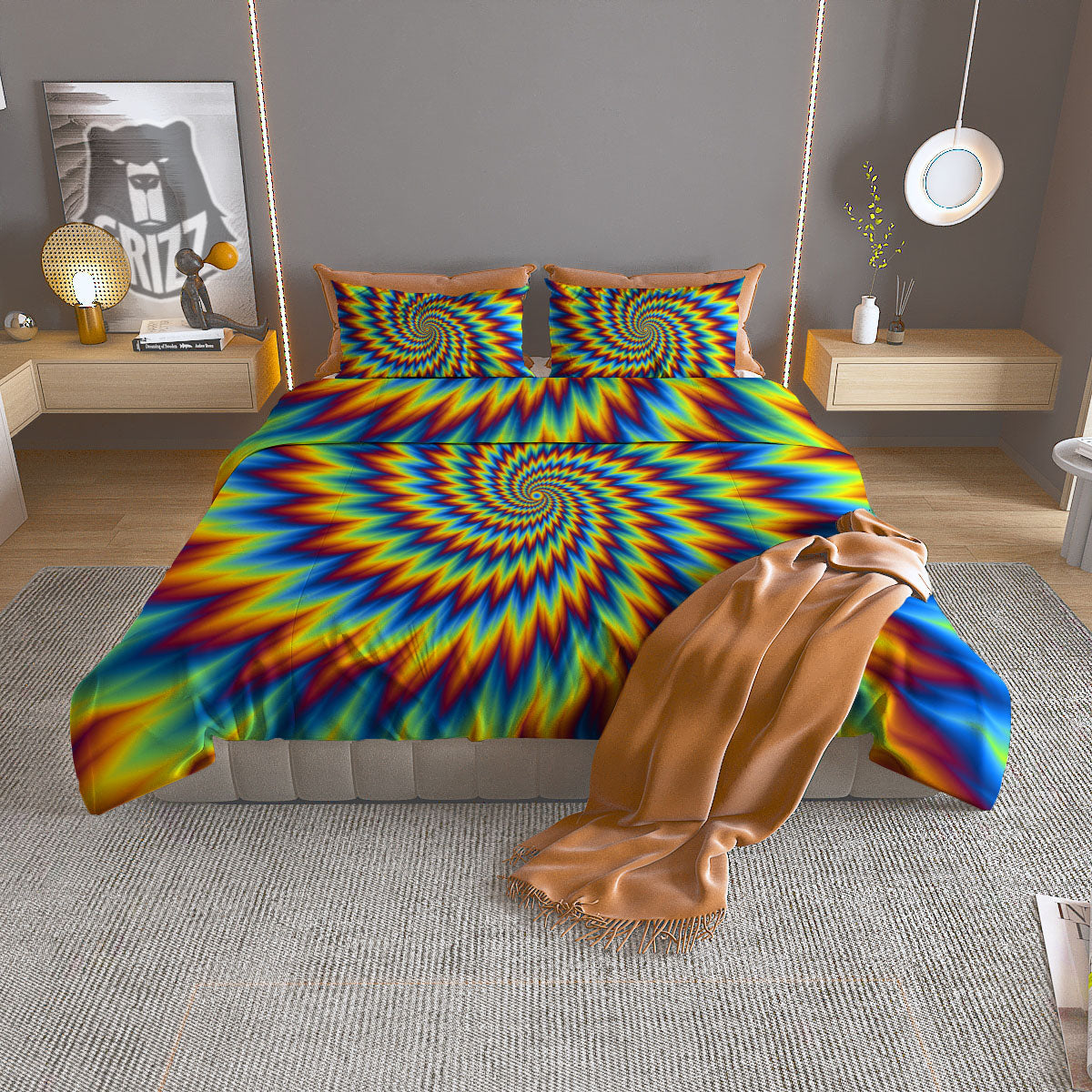 Howling Wolves And Tree Of Life Print Duvet Cover Bedding Set