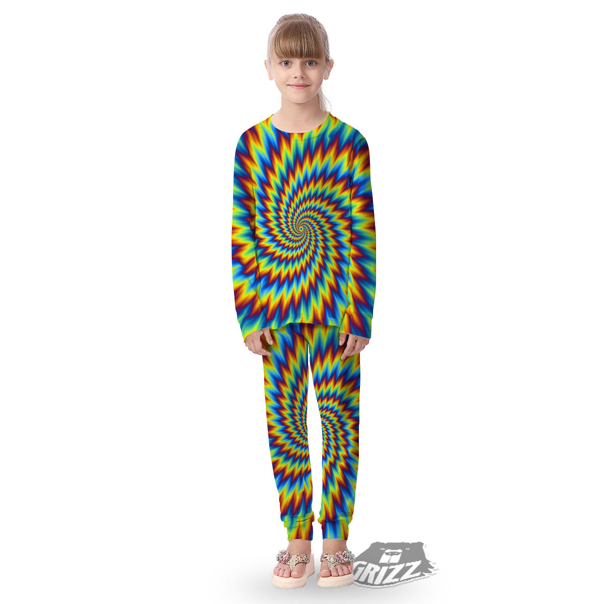 Illusion Optical Psychedelic Expansion Kid's Pajamas-grizzshop
