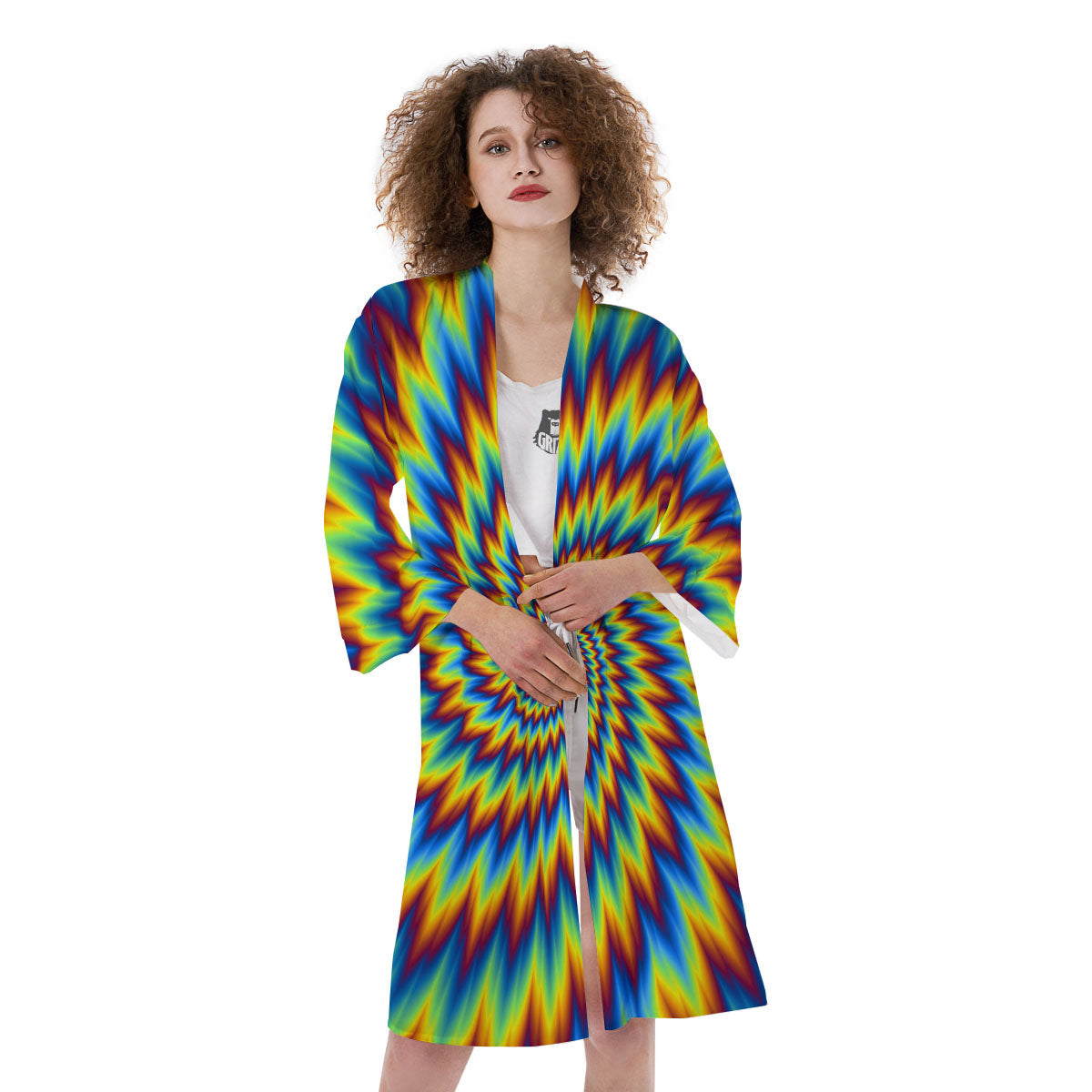 Illusion Optical Psychedelic Expansion Kimono-grizzshop