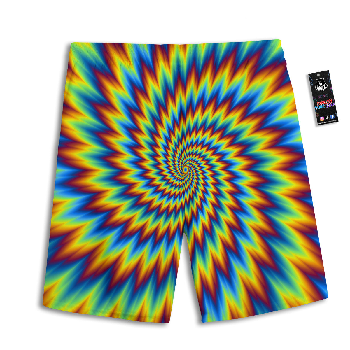 Illusion Optical Psychedelic Expansion Men's Athletic Shorts