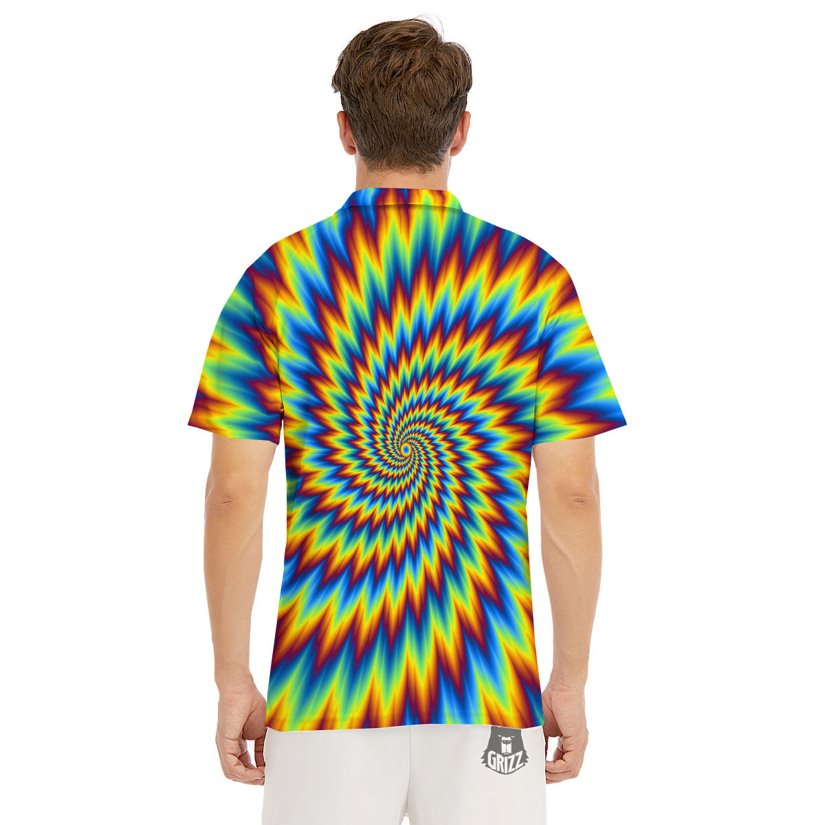 Illusion Optical Psychedelic Expansion Men's Golf Shirts-grizzshop