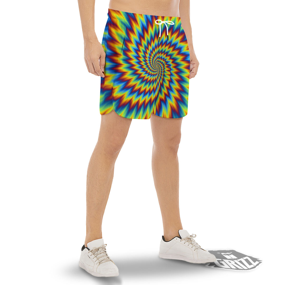 Illusion Optical Psychedelic Expansion Men's Gym Shorts-grizzshop