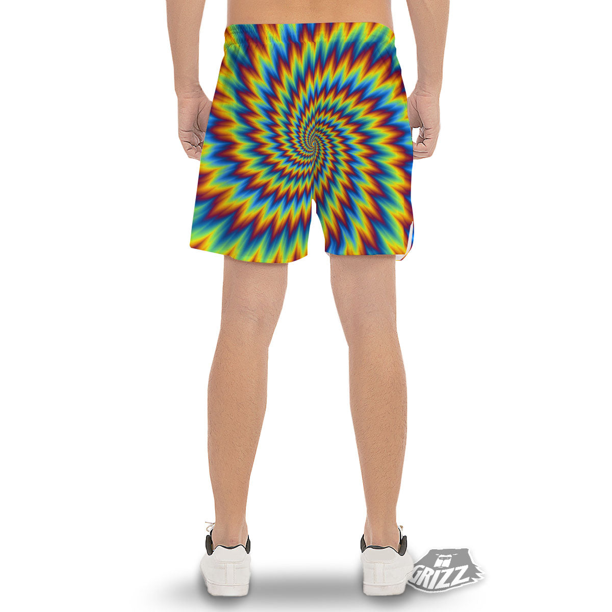 Illusion Optical Psychedelic Expansion Men's Gym Shorts-grizzshop