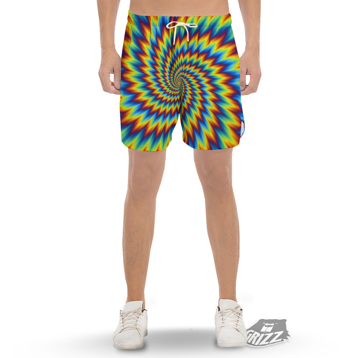 Illusion Optical Psychedelic Expansion Men's Gym Shorts-grizzshop