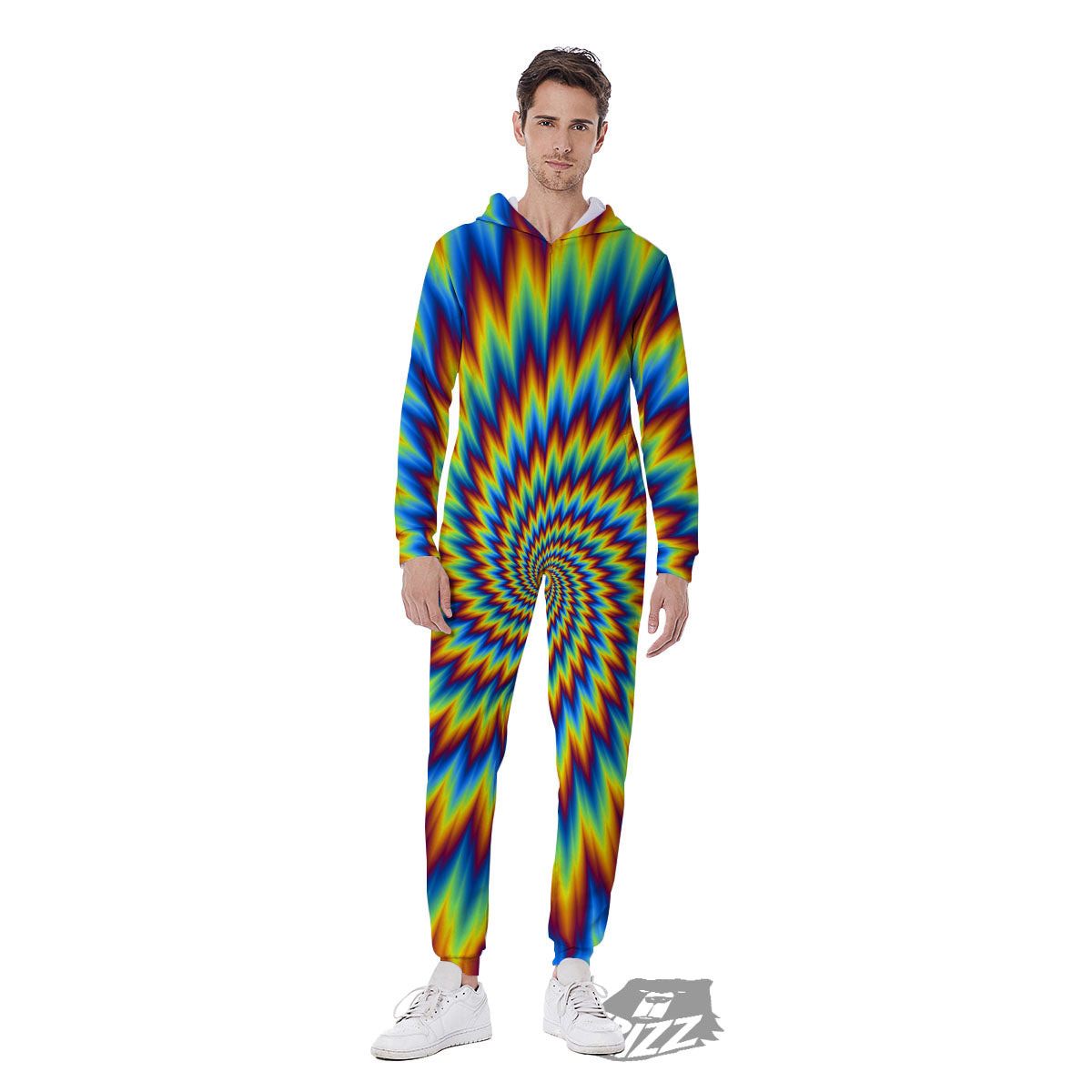 Illusion Optical Psychedelic Expansion Men's Jumpsuit-grizzshop