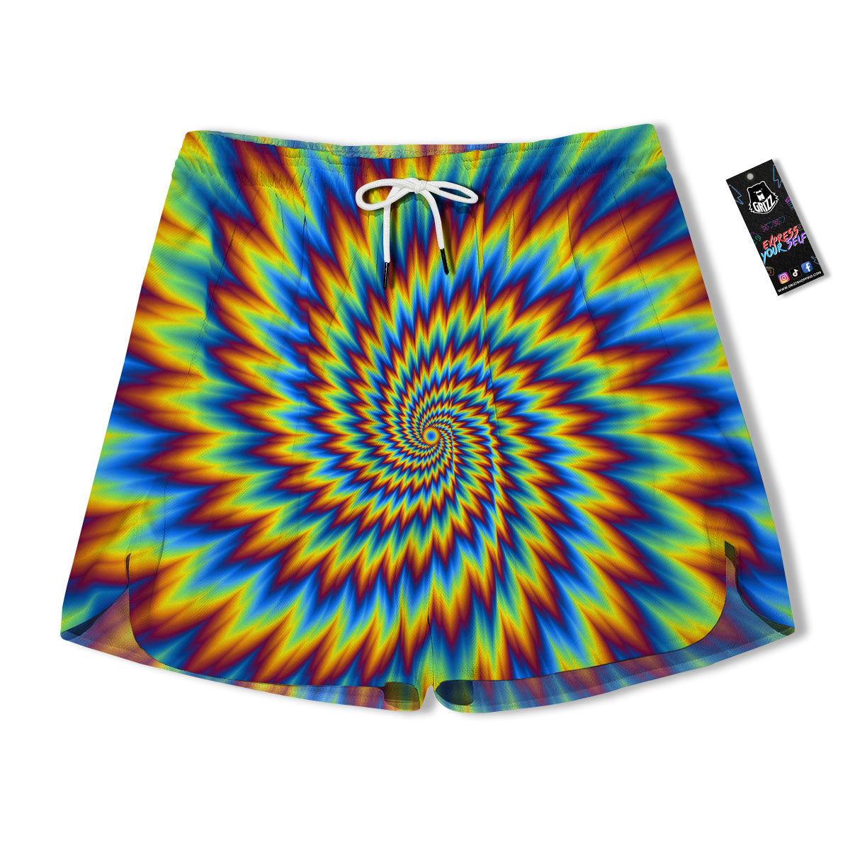 Illusion Optical Psychedelic Expansion Men's Running Shorts-grizzshop