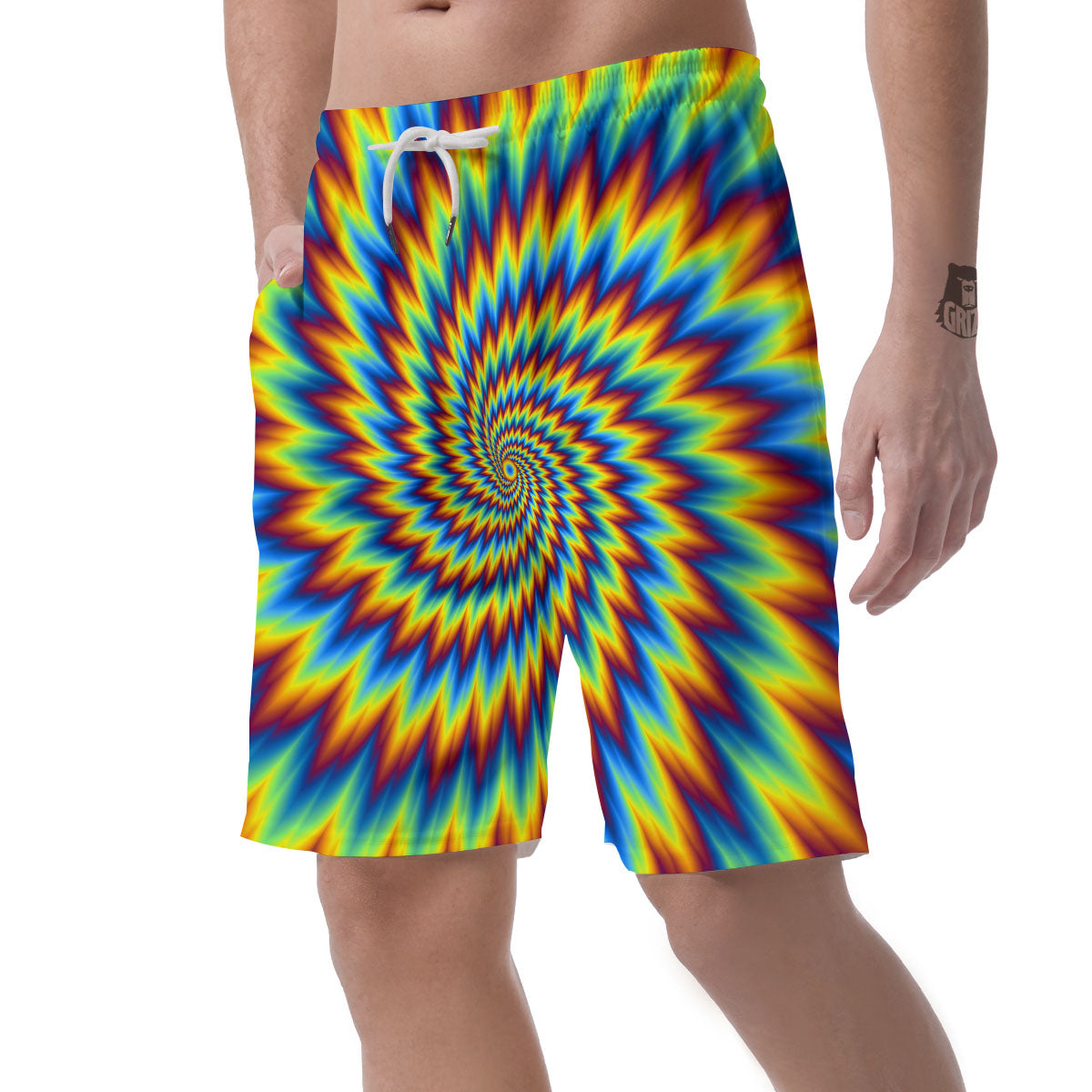 Illusion Optical Psychedelic Expansion Men's Shorts-grizzshop