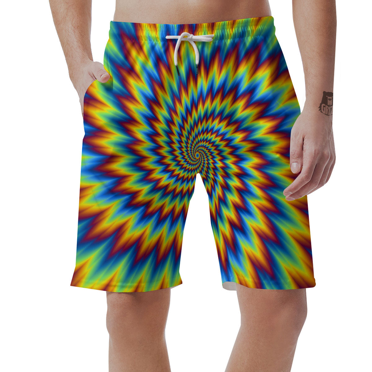 Illusion Optical Psychedelic Expansion Men's Shorts-grizzshop