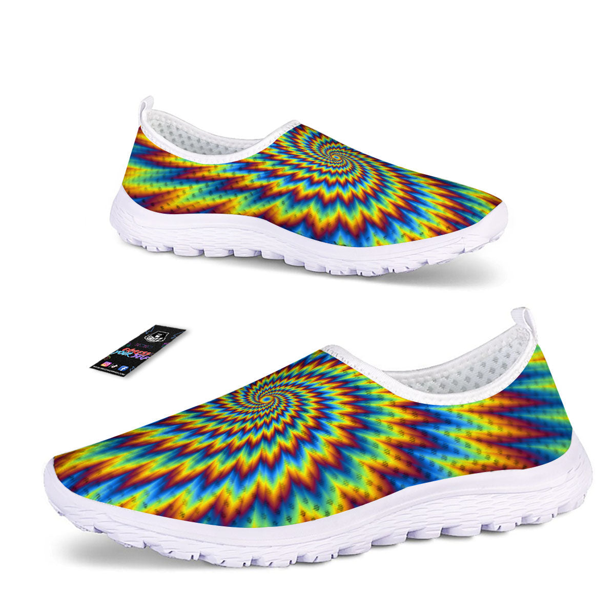 Illusion Optical Psychedelic Expansion Nurse Shoes-grizzshop