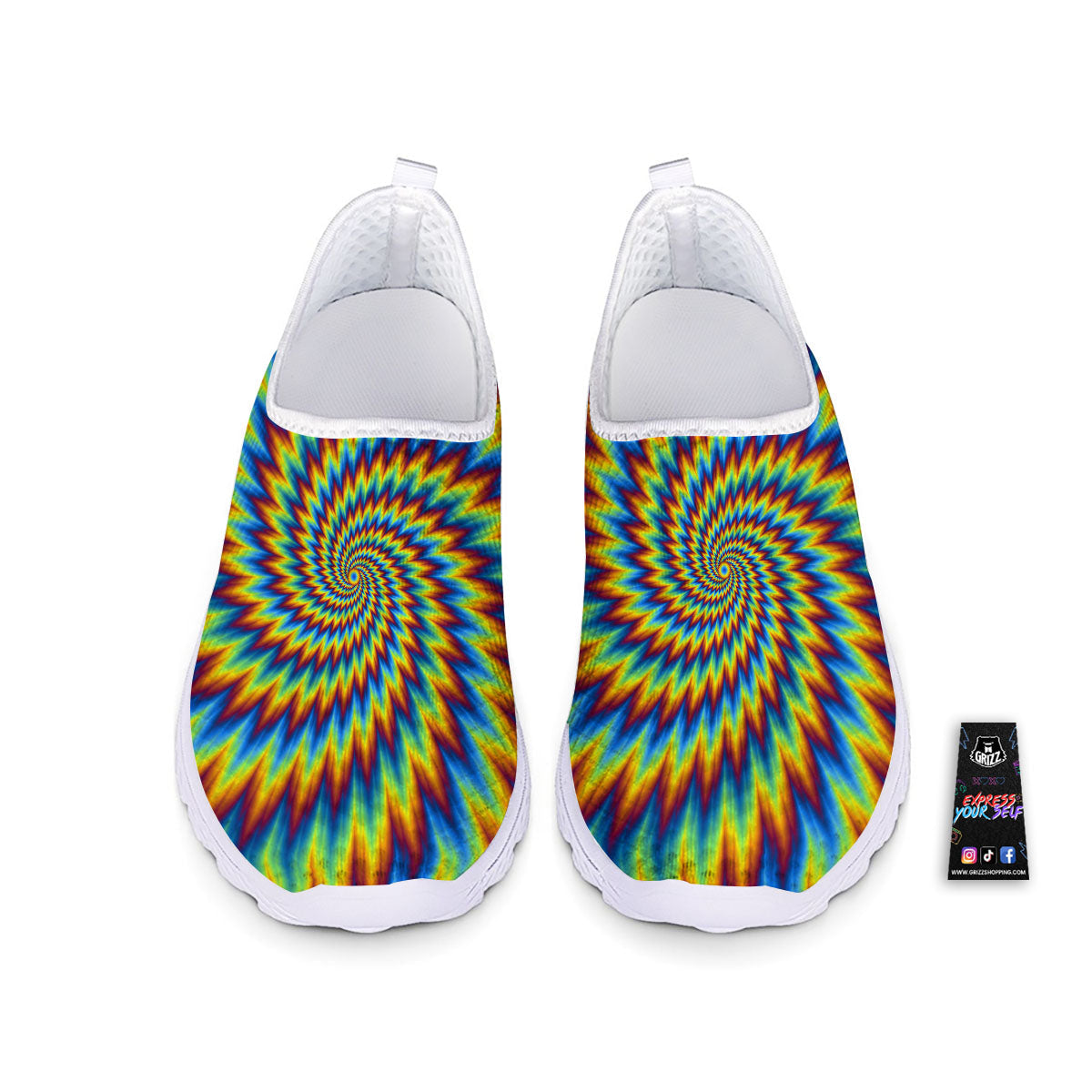 Illusion Optical Psychedelic Expansion Nurse Shoes-grizzshop