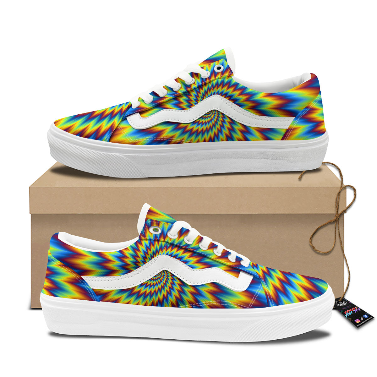 Illusion Optical Psychedelic Expansion Skate Shoes-grizzshop