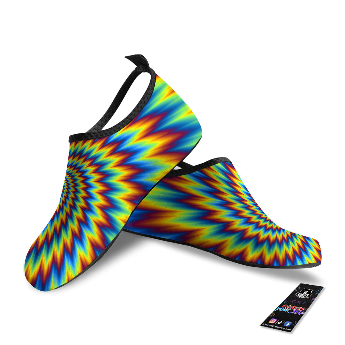 Illusion Optical Psychedelic Expansion Water Shoes-grizzshop