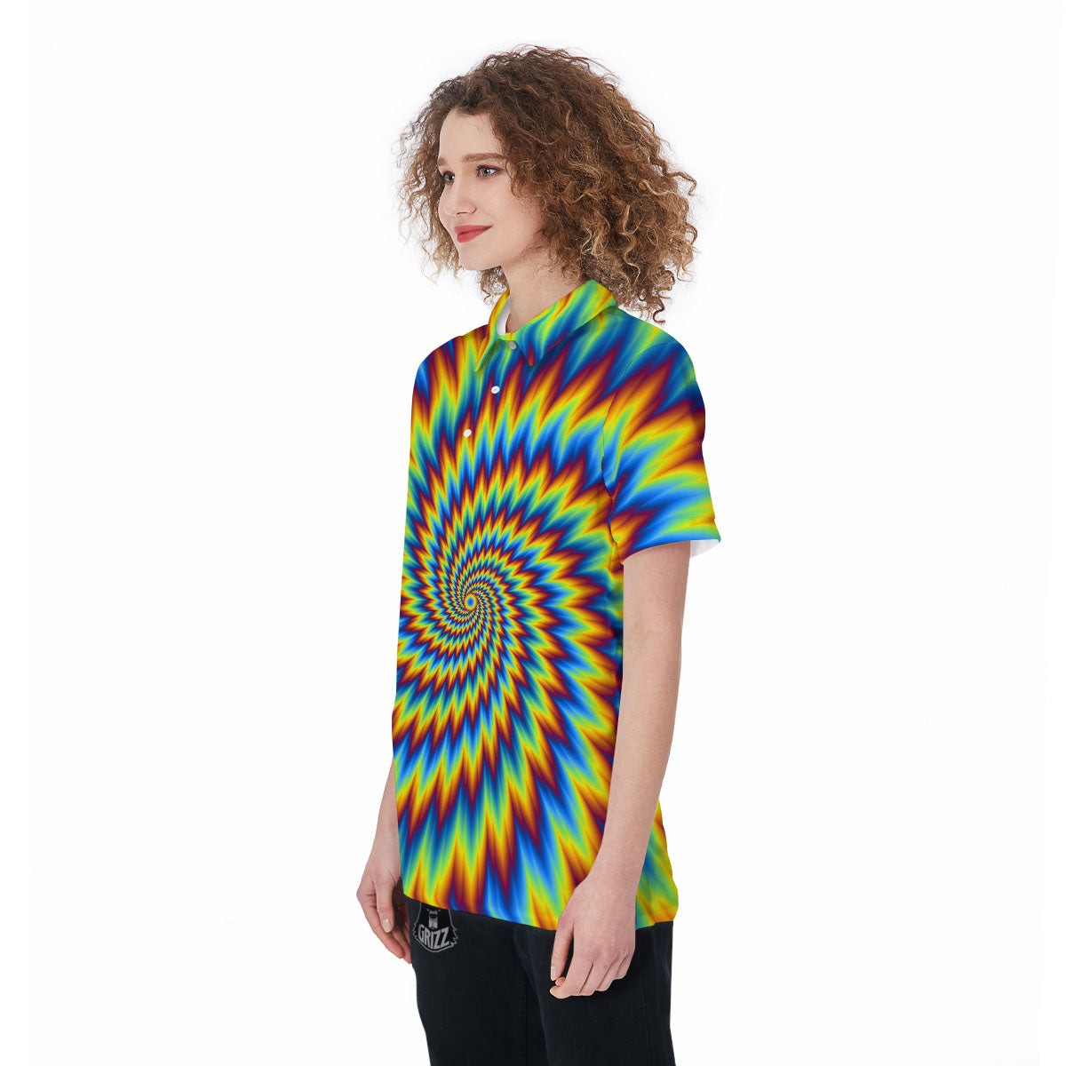 Illusion Optical Psychedelic Expansion Women's Golf Shirts-grizzshop