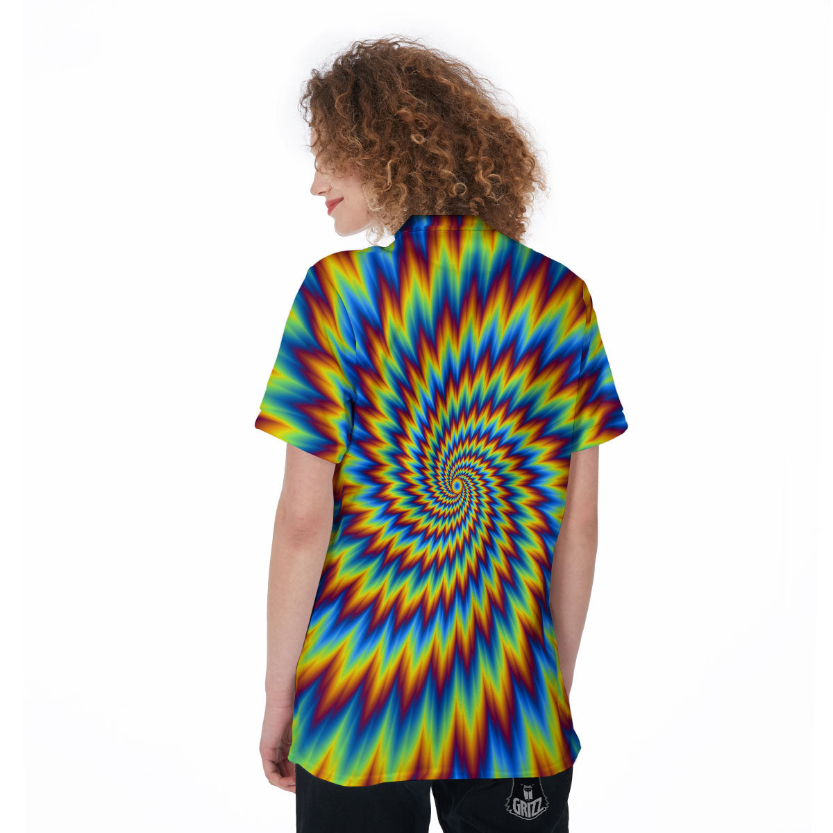 Illusion Optical Psychedelic Expansion Women's Golf Shirts-grizzshop