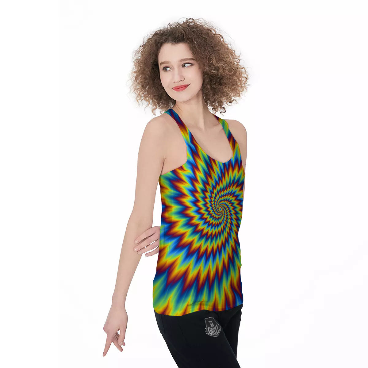 Illusion Optical Psychedelic Expansion Women's Racerback Tank Top-grizzshop