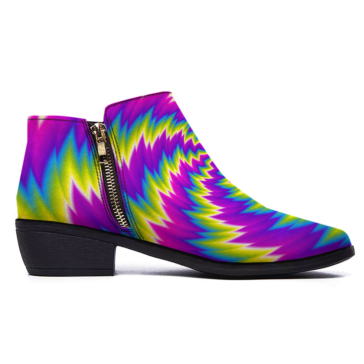 Illusion Optical Psychedelic Radiant Ankle Boots-grizzshop