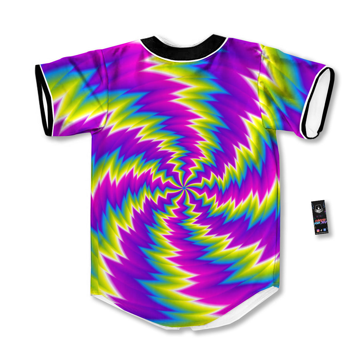 Illusion Optical Psychedelic Radiant Baseball Jersey-grizzshop