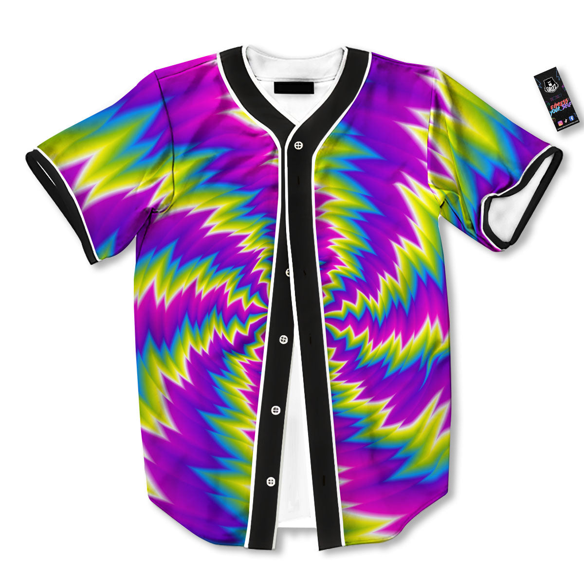 Illusion Optical Psychedelic Radiant Baseball Jersey-grizzshop
