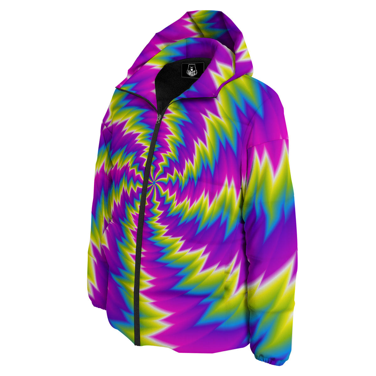Illusion Optical Psychedelic Radiant Down Jacket-grizzshop