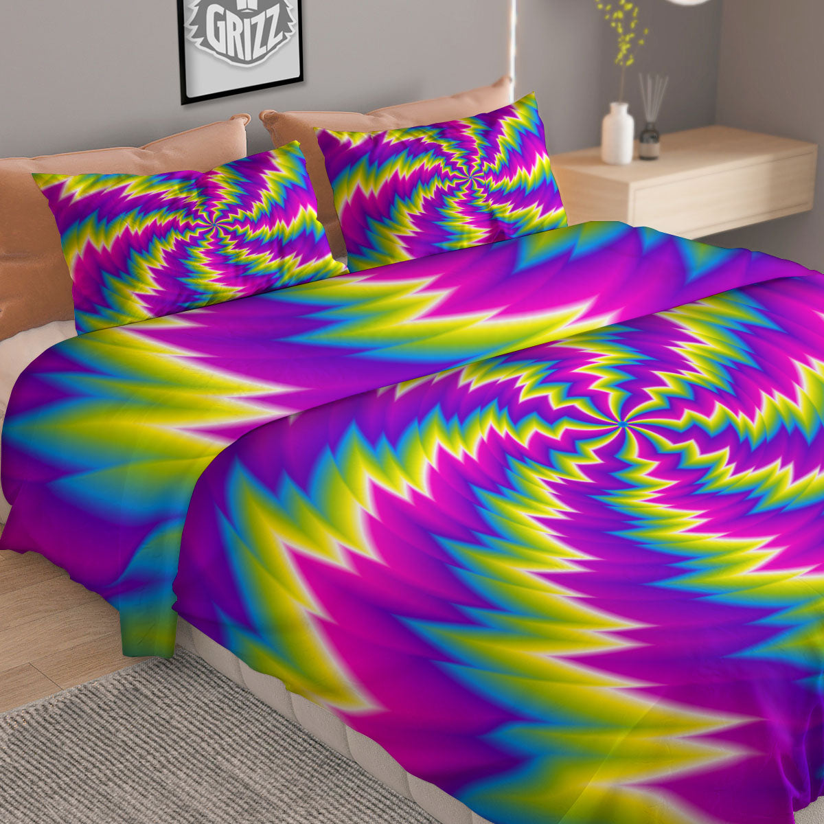 Hummingbird And Wild Flowers Print Pattern Duvet Cover Bedding Set