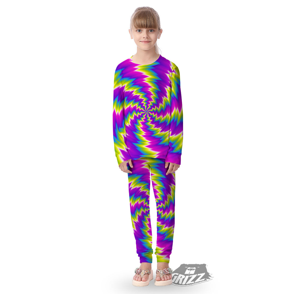 Illusion Optical Psychedelic Radiant Kid's Pajamas-grizzshop