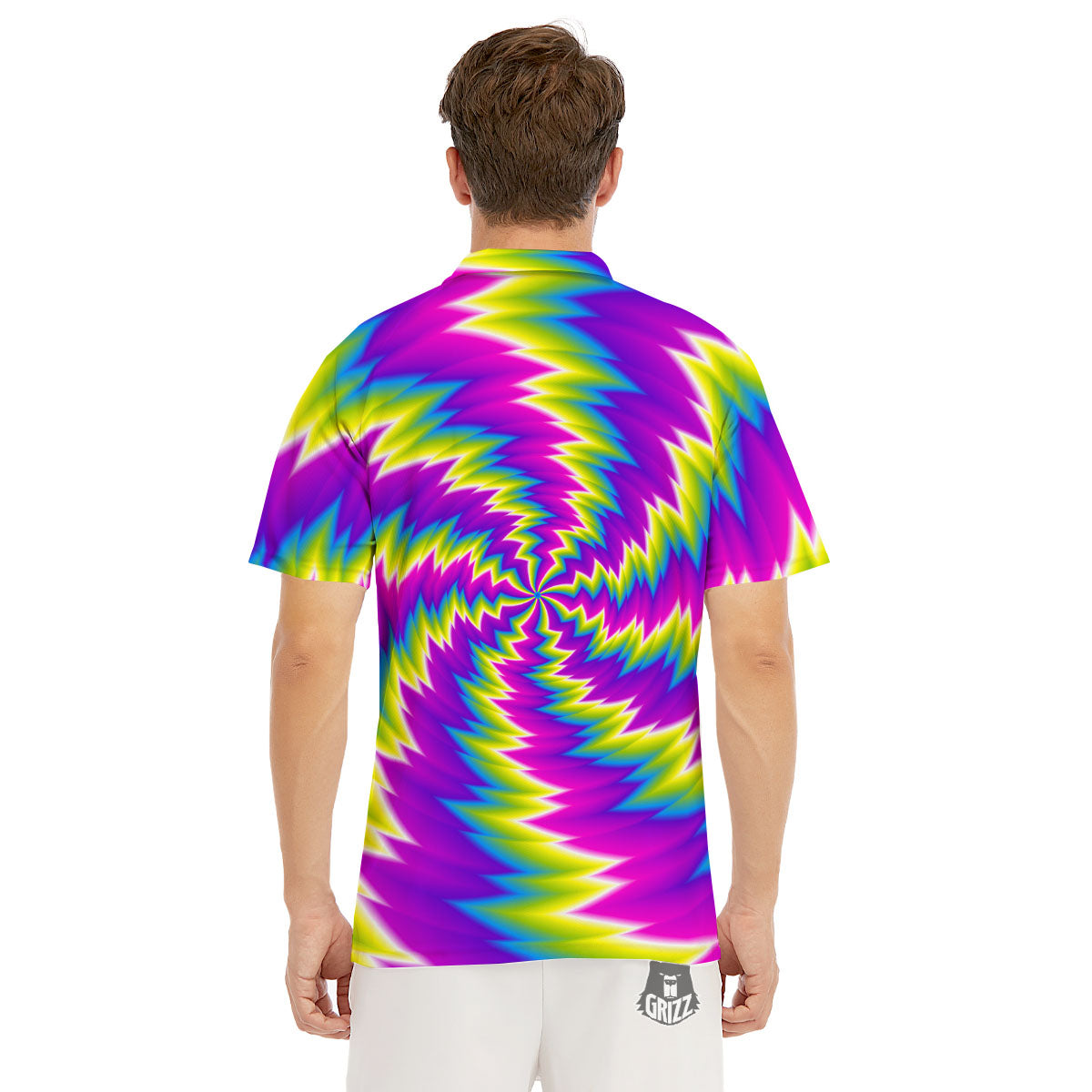 Illusion Optical Psychedelic Radiant Men's Golf Shirts-grizzshop