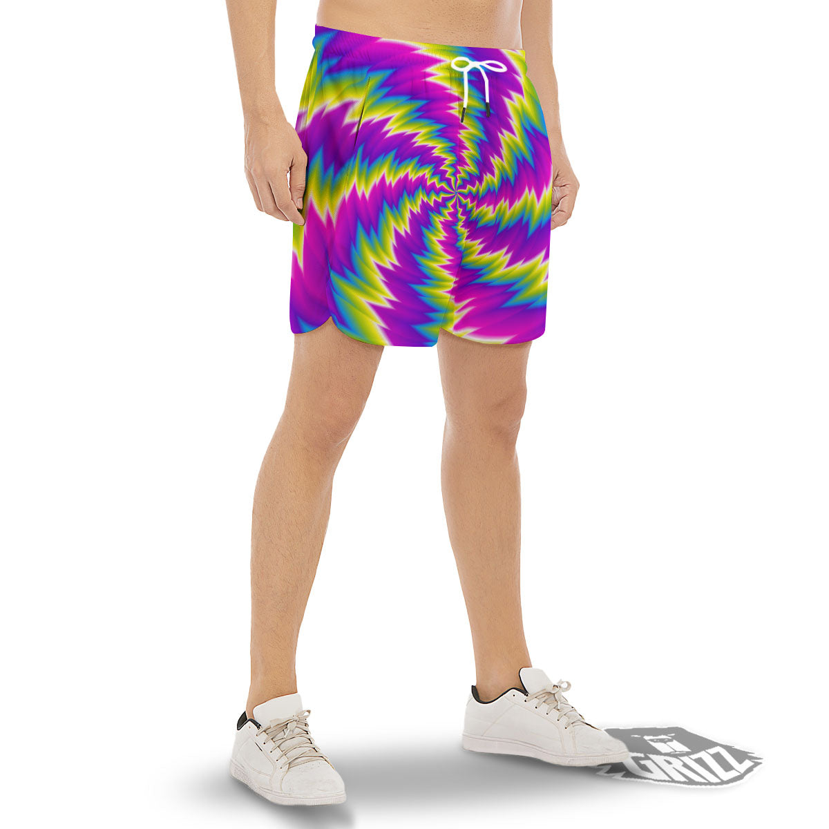 Illusion Optical Psychedelic Radiant Men's Gym Shorts-grizzshop